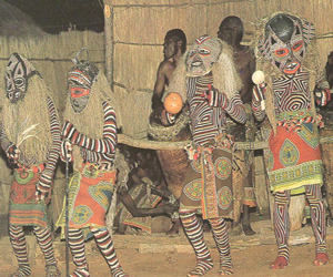 Tradtional African Dancers wearing masks