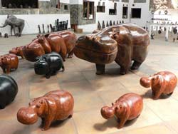 Wooden Hippo carvings