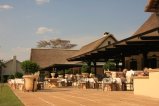 The restaurant and terrace at the Royal Livingstone Hotel - Zambia The restaurant and terrace at the Royal Livingstone Hotel - Zambia