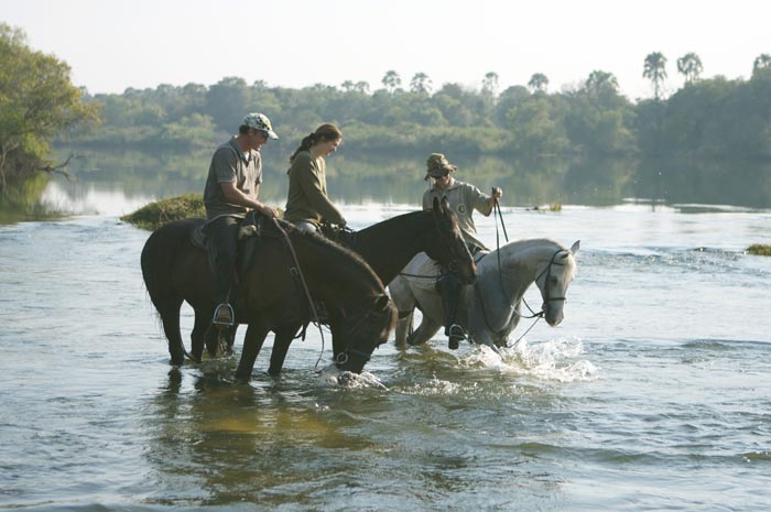 horse back safari on the Zambezi River