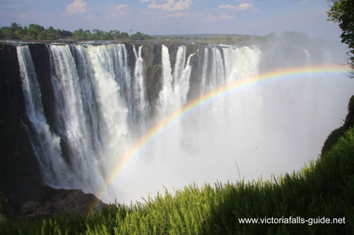 Victoria Falls main falls rainbow