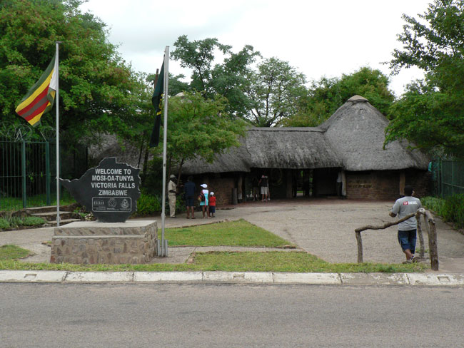 The Victoria Falls entrance in Zimbabwe