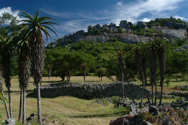 Looking up at the hilltop complex where the Kings lived