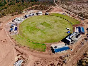 Victoria Falls Cricket Stadium under construction
