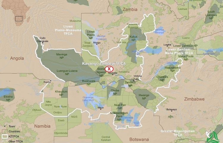 Map showing location of the Zambezi home for sale in Zambia