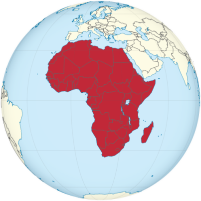 Africa on the globe