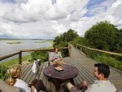 View of the river on the deck of Chobe Game Lodge View of the river on the deck of Chobe Game Lodge