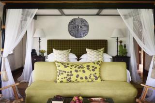 Luxurious suite at Khwai River Lodge in the Okavango Delta, Botswana