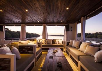 The Signature lounge on the Zambezi Explorer - Victoria Falls, Zimbabwe