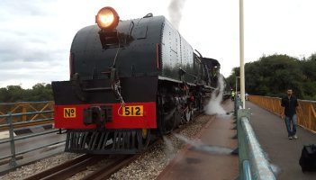 The Bushtracks Express on the Victoria Falls Bridge