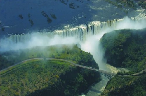 View of the Victoria Falls from the air
