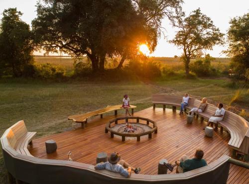 The deck at Camp Moremi in the Okavango Delta, Botswana