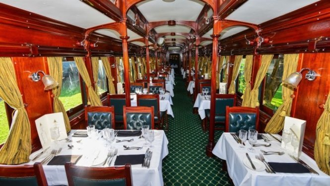 Dining Car on the Royal Livingstone Express in Zambia, near the mighty Victoria Falls