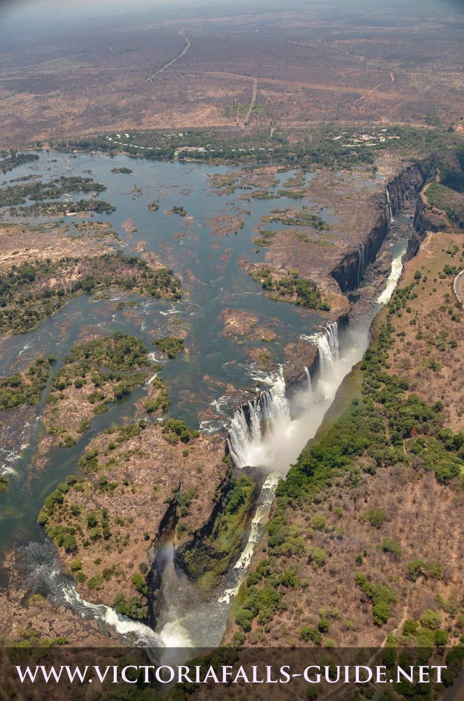 Aerial image of Victoria Falls Zimbabwe side taken 7 November 2014