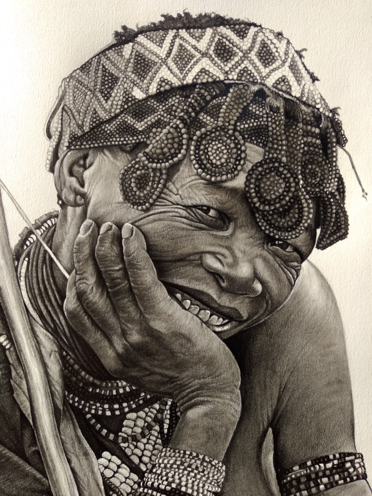 Tichaona Ncube's HOPE, pencil on paper 42x30cm - Victoria Falls artist in Zimbabwe