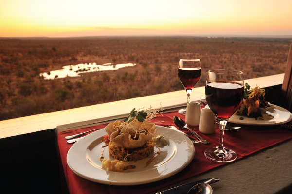 Fine dining with a view at Makuwa-kuwa Restaurant in Victoria Falls, Zimbabwe