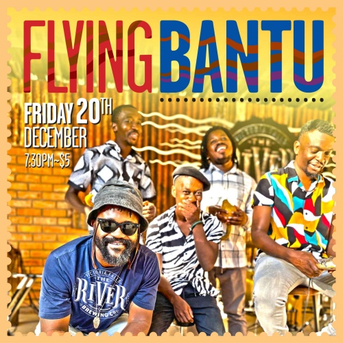 Flying Bantu play live at The River Brewing Co in Victoria Falls, Zimbabwe