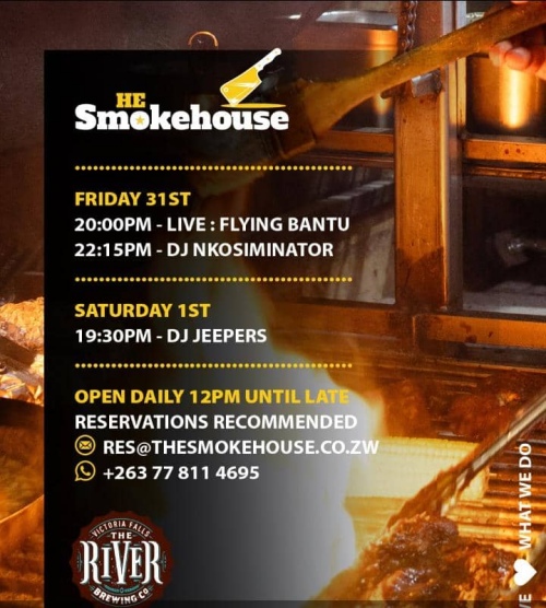 Live music all Halloween weekend at The Smokehouse in Victoria Falls, Zimbabwe