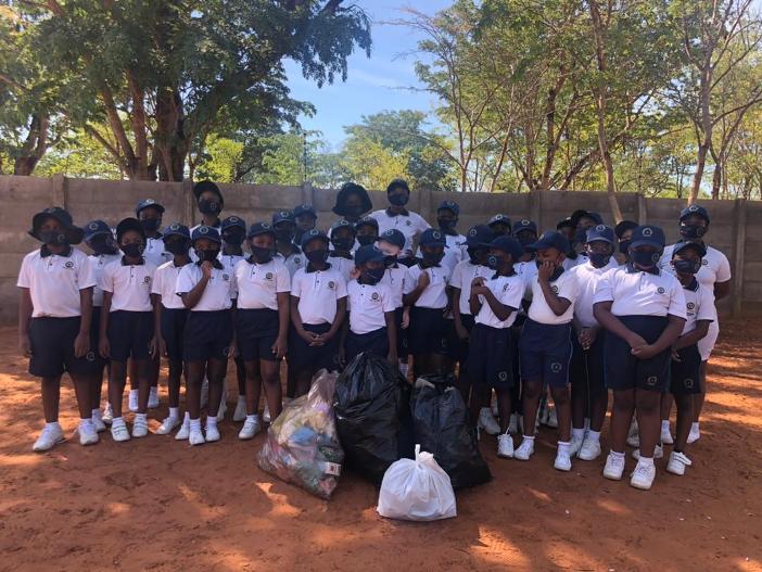 Children from Victoria Falls Primary School actively contributing to the cleanliness of the city of Victoria Falls - Prestine Victoria Falls Society - Zimbabwe