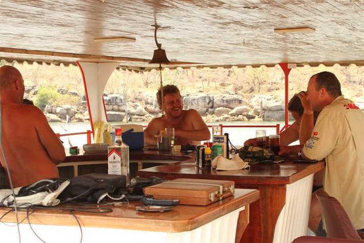 Good times by the houseboat bar