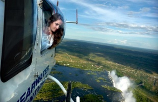 Helicopter flight over the mighty Victoria Falls and Zambezi River