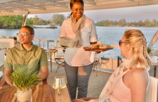 Zambezi Refelctions Sunset and Dinner Cruise upstream from the Victoria Falls, Zimbabwe