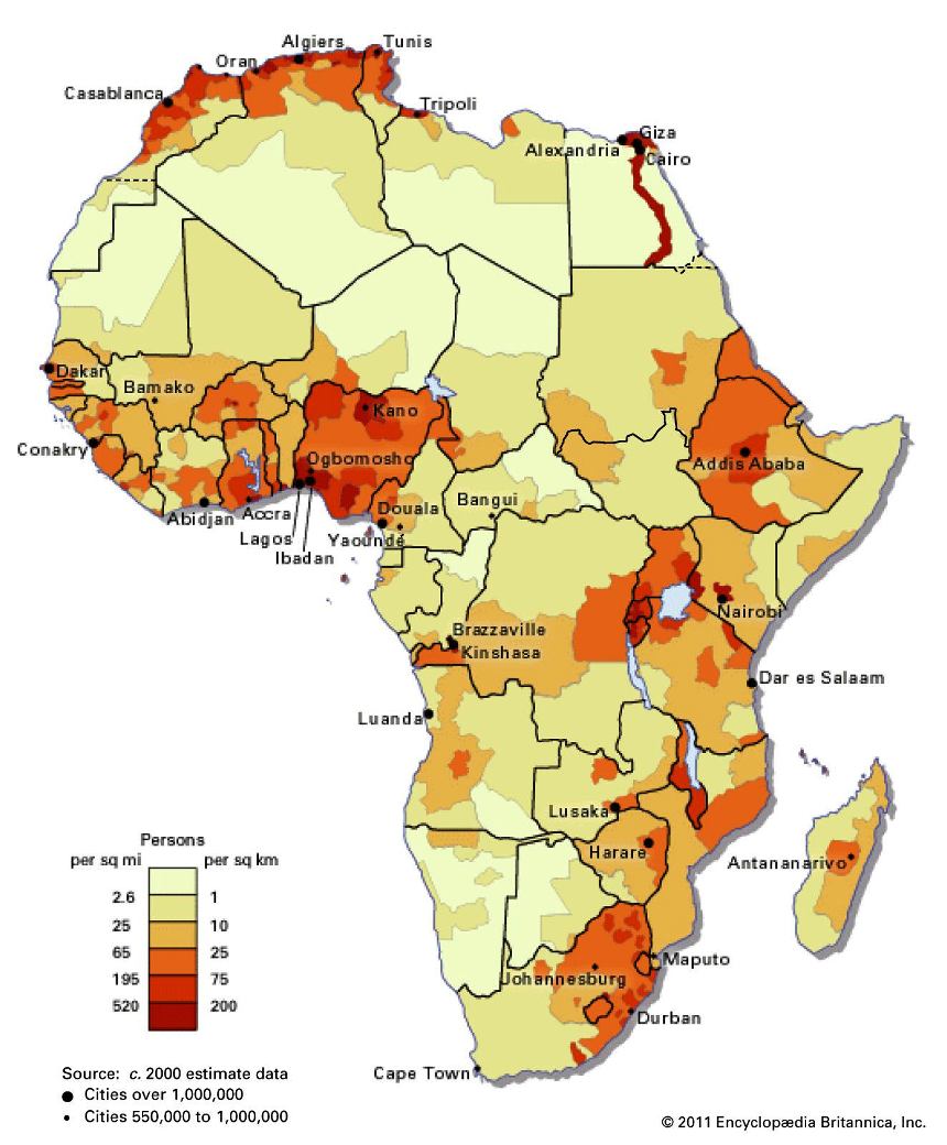 Map Of Africa It S States Climates Vegetation Populations