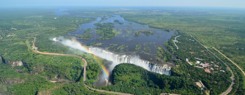Victoria Falls during the safari season in Zimbabwe