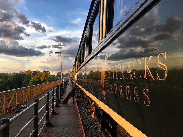 The Bushtracks Express on the Victoria Falls Bridge