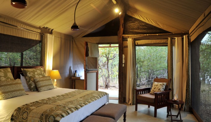 Spacious tented suites