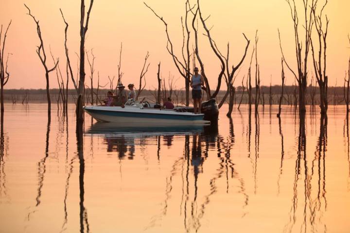 Water activities include fishing