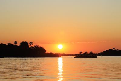 Sunset from the Ra-Ikane on the Zambezi