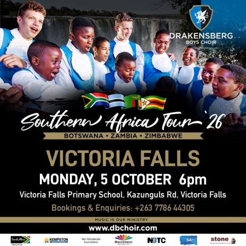 Drakensburg Boys Choir performs in Victoria Falls, Zimbabwe