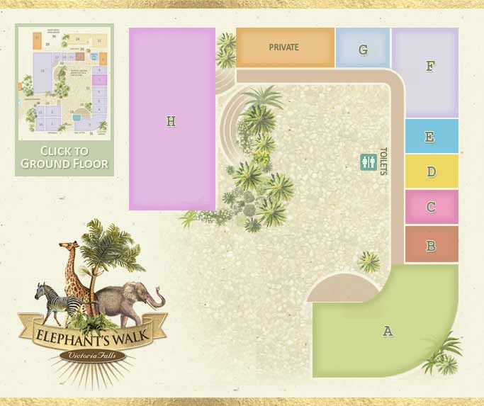 Map of the upper level of Elephant's Walk shopping Mall