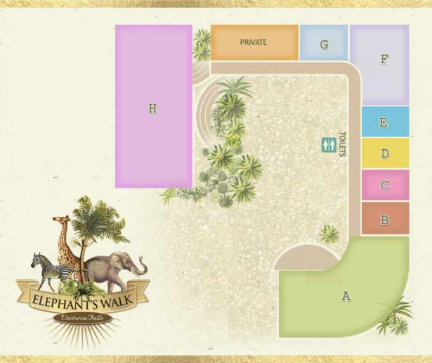 Map of the upper level of Elephant's Walk shopping Mall