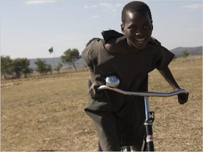 A recent recipient of a new bike, courtesy of World Bicycle Relief.