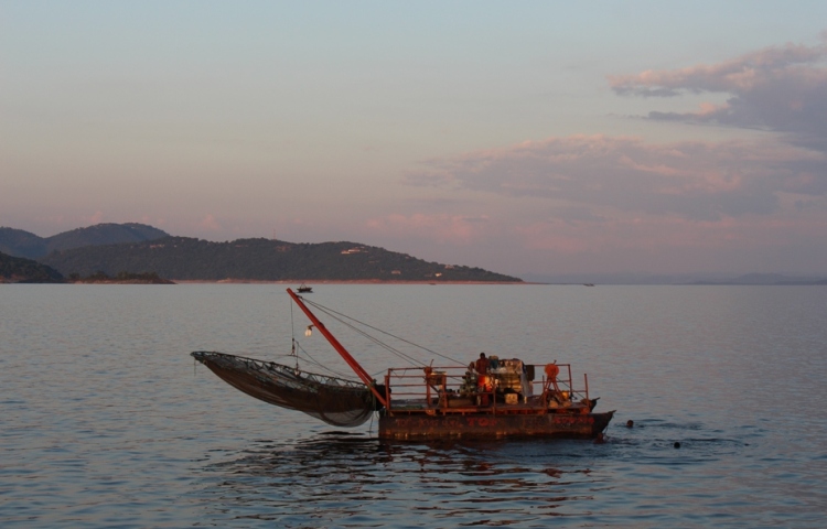 Kapenta rig on Lake Kariba