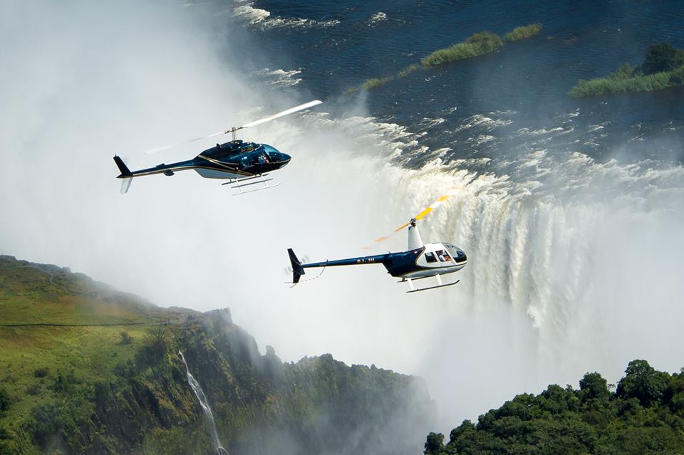 Helicopter flights over the Victoria Falls