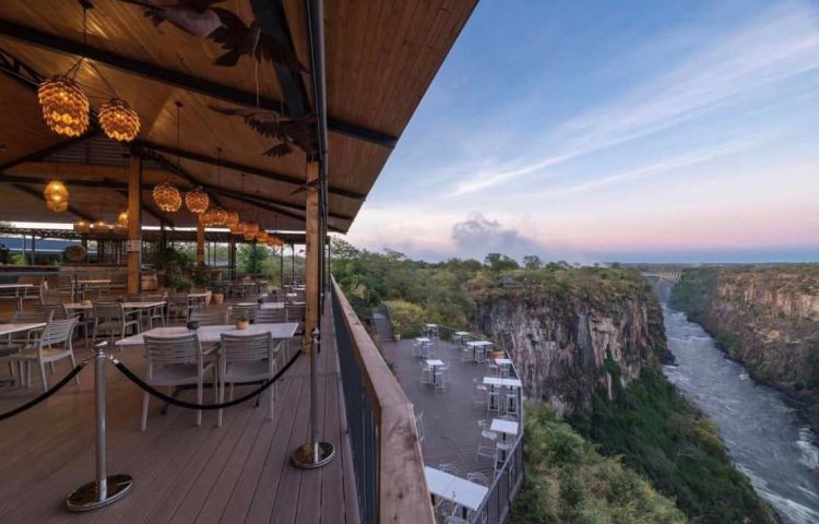 View of the Zambezi River and gorge from the Lookout Cafe - Victoria Falls, Zimbabwe