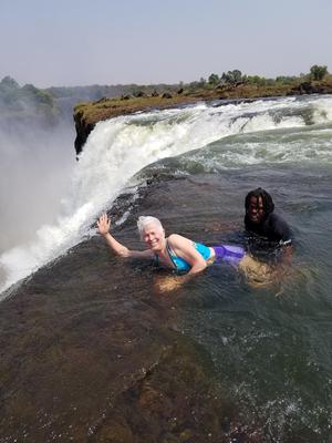 At the edge of the Falls