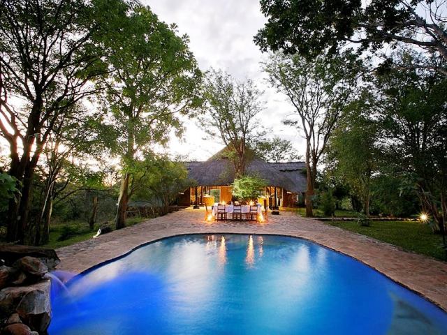 The pool The pool at Masuwe Lodge in Victoria Falls, Zimbabwe