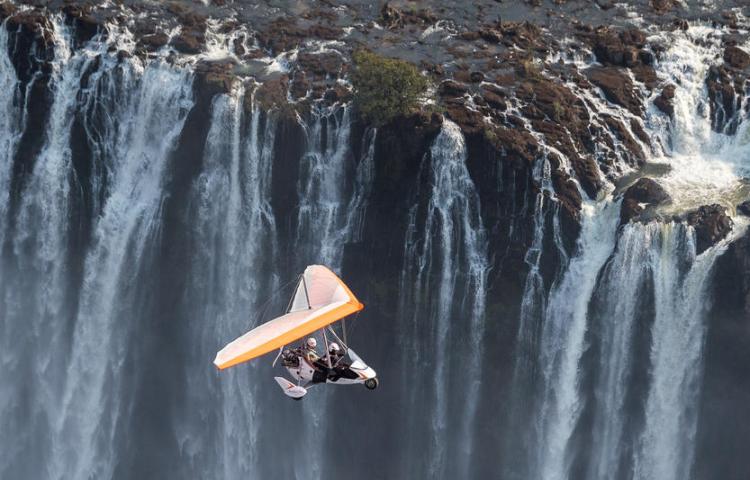 Microlight flight over the Victoria Falls