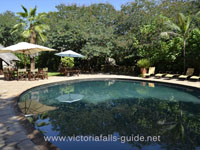 The pool at Bayete Guest Lodge. Victoria Falls, Hwange, Chobe safari.