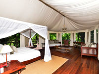 Luxurry safari tent at Kanga Camp, Mana Pools National Park, Zimbabwe