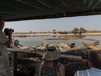 The game-viewing hide at Little Makalolo Camp. See wildlife from a safe distance