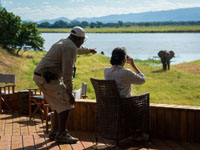 Safari on the deck at Ruckomechi Camp, Mana Pools, Zimbabwe