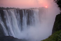 The beautiful Victoria Falls at sunrise