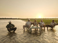 True relaxation at Zambezi Expeditions Camp along the Zambezi River in Mana Pools, Zimbabwe