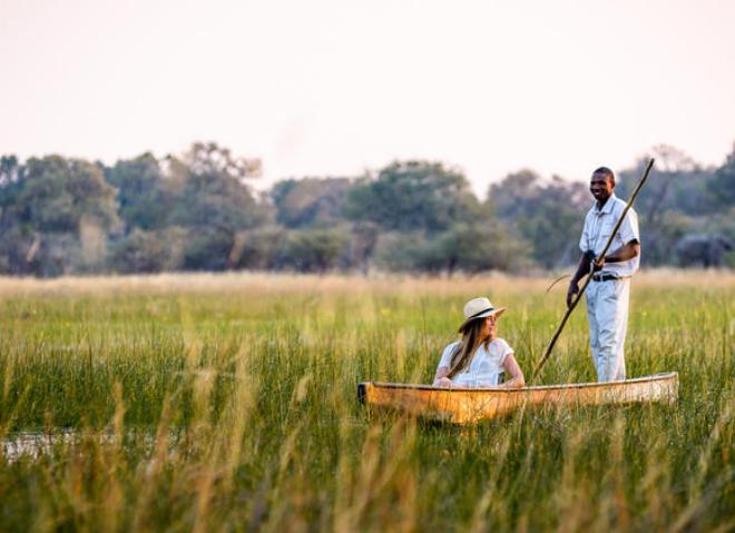 Traditional makoro canoe trip