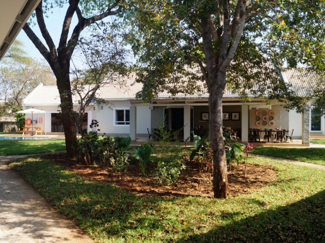 The central garden and restaurant